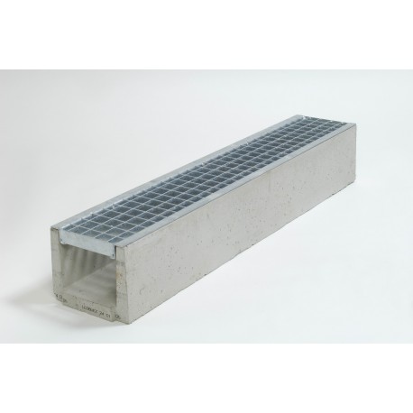 CANIVEAU EN BÉTON DRAINECO 150 + GRILLE CAILLEBOTIS ACIER B125