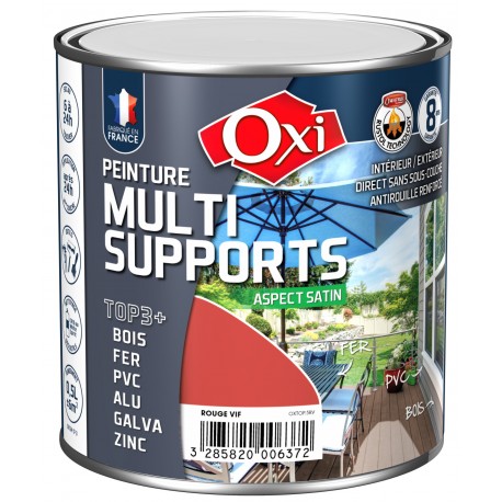 Peinture Multi-supports TOP3+ Rouge vif 0.5 L