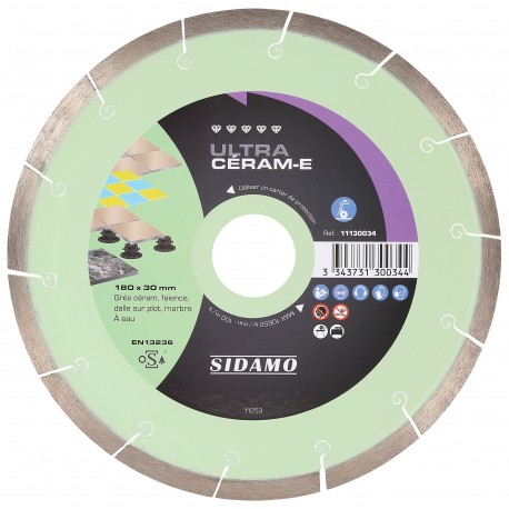 DISQUE DIAMANT ULTRA CERAM-E D. 180 x 30 - 25,4 - 22,23 x H 8,5