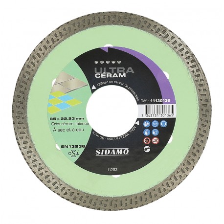 DISQUE DIAMANT ULTRA CERAM D. 85 x 22,23 x H 7