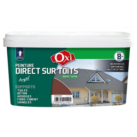 Peinture direct sur toits Acrytol Rouge brun 2.5 L