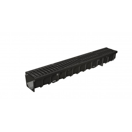 CANIVEAU MEAFLUID100 BLACK+GRILLES PASSERELLE FONTE B125 1 M CX