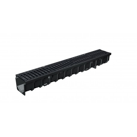 CANIVEAU MEAFLUID150 BLACK+GRILLES PASSERELLE FONTE B125 1 M CX