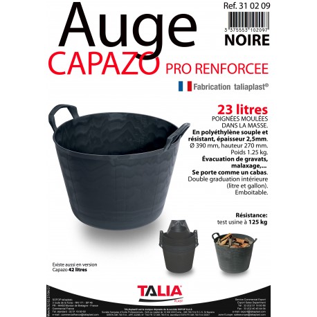 AUGE CAPAZO PRO NOIRE 23 LITRES RENFORCEE (Copie)