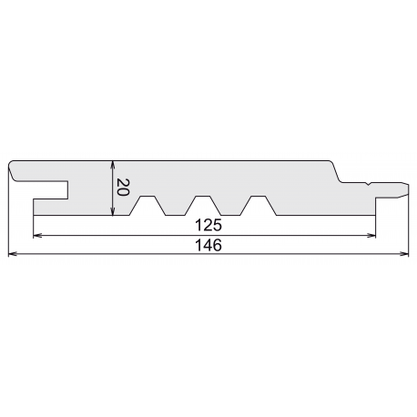 INCA Lame de bardage 20*125 SBN CL3 gris