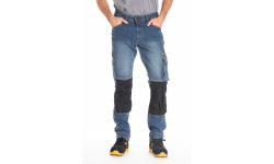 Jeans de travail stretch avec emplacement genouillères JOBPRO stone brossé T.40