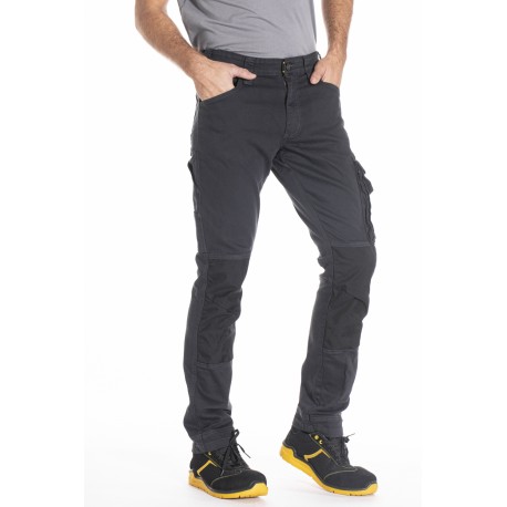 Pantalon de travail stretch avec emplacement genouillères JOBPROC gris T.38