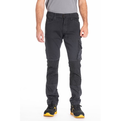 Pantalon de travail stretch avec emplacement genouillères JOBPROC gris T.52